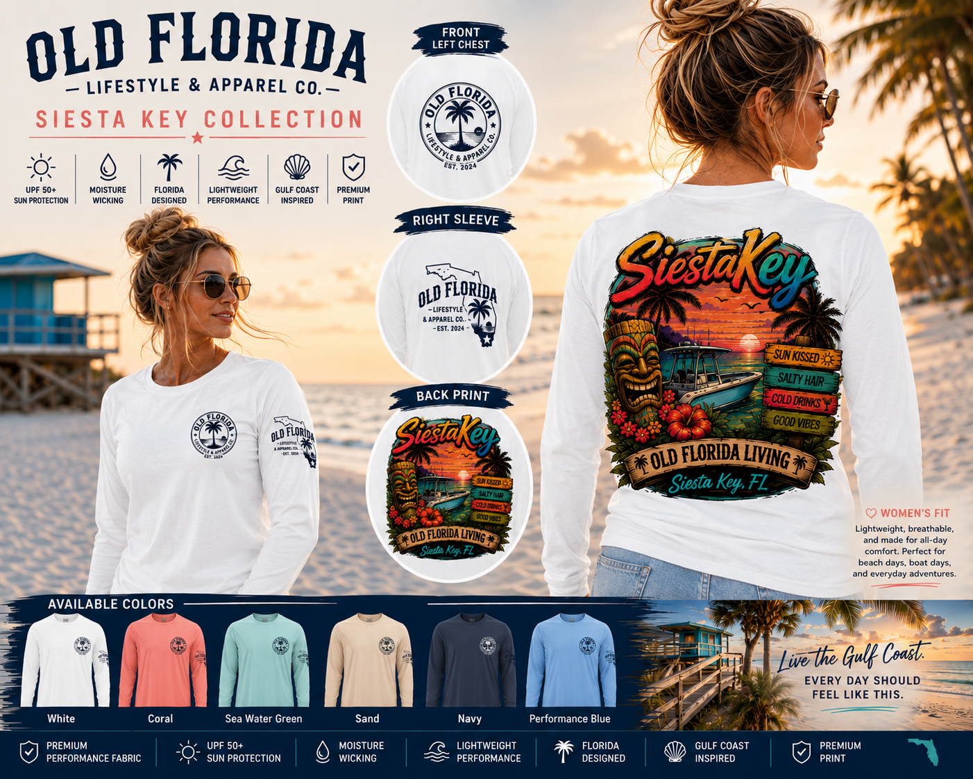 Siesta Life — Center Console long sleeve — women's fit
