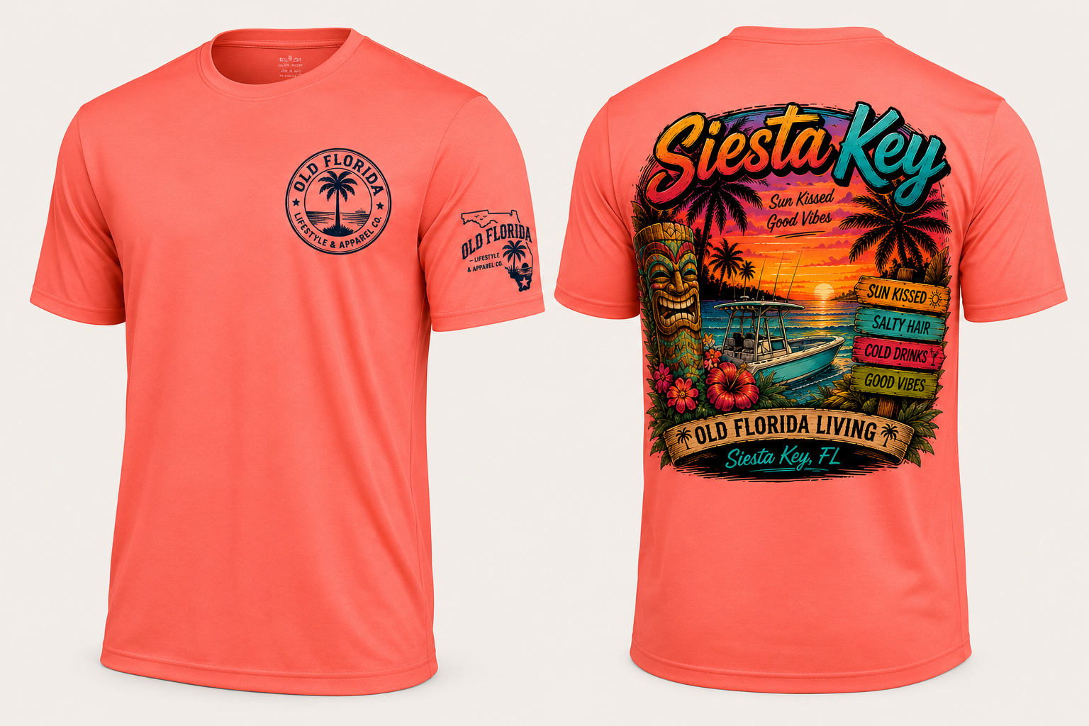 Siesta Life — Center Console — front and back print, Sea Water Green