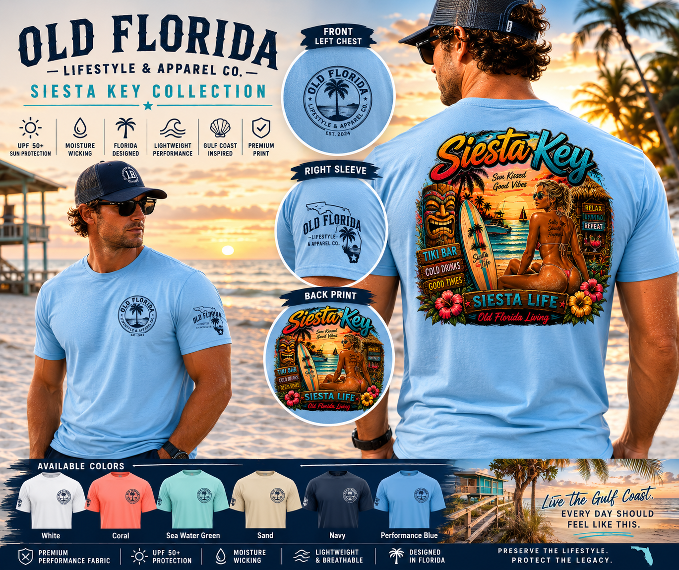 Siesta Life — Sunset Tiki — men's fit lifestyle