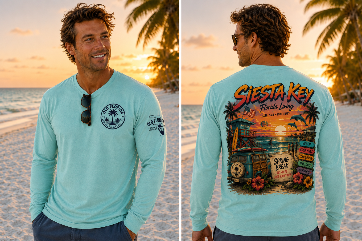 Siesta Key — Florida Living long sleeve — men's fit